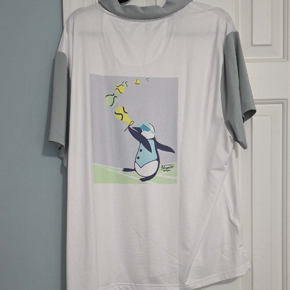 Original Penguin Graphic Short Sleeve Performance Shirt - White & Gray